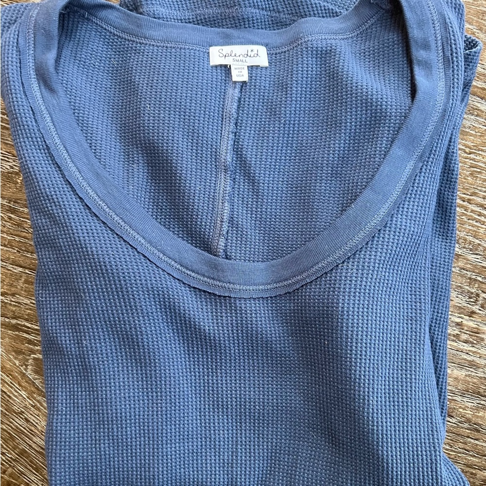 Splendid scoop neck blue top size small